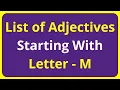 List of Adjectives Words Starting With Letter - M
