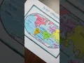 continent and ocean drawing with crayon