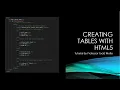 VSCode Tutorial How to Create Tables with HTML 5