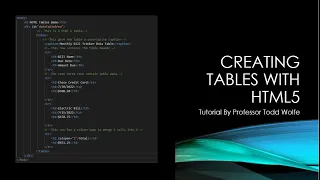 VSCode Tutorial How to Create Tables with HTML 5