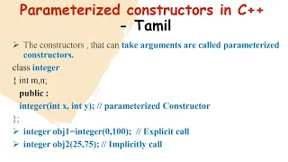 Parameterized constructors in C in Tamil