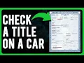 How to Check a Title on a Car Car Ownership