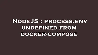 NodeJS process env undefined from docker-compose