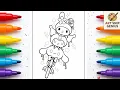 How to Color Cute Sanrio Characters My Melody Kuromi Cinnamoroll Coloring Page