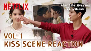 Reaction IU Bo-gum react to their kiss scene When Life Gives You Tangerines Netflix EN CC