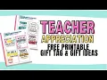 Free Printable Teacher Appreciation Gift Tags Ideas