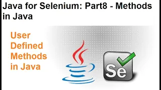 Java for Selenium Part8 What is User Defined Method in Java