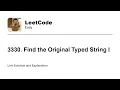 3330 Find the Original Typed String I Leetcode Easy