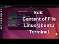 How to edit Files in Ubuntu Terminal