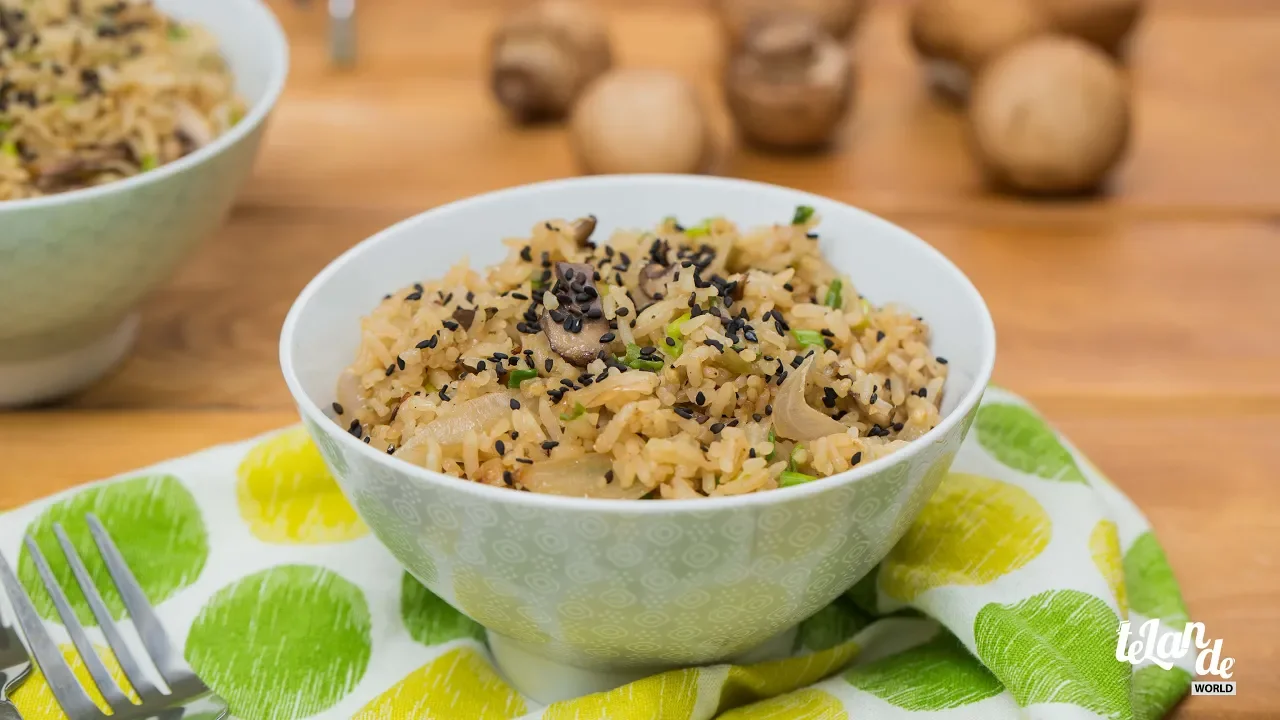 Mushroom And Aubergine Fried Rice