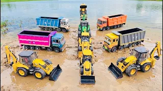 jcb tractor video | Tata dumper truck 2518 and JCB 5CX washing video | jcb cartoon | tractor gadi 