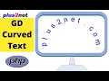 Adding curved text written over Image with colour using imagettftext PHP GD function