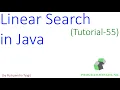 Linear Search Sequential Search in Java Java Tutorial-55 latest 2020