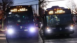 NYCT Bus 2022 Novabus LFS S89 LTD 2025 Prevost X3-45 SIM22 at Eltingville SIR Station