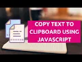 JavaScript Copy Text To Clipboard In Hindi Part 53 JavaScript execCommand