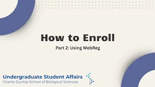 How to Enroll WebReg
