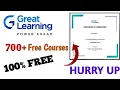 Great Learning 700 Courses Free Certificate