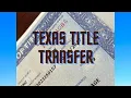 Texas Title transfer - Private Sale