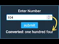 Convert number to words in javascript Javascript projects
