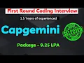 Capgemini Coding Interview Question Capgemini First Round Technical Interview