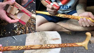 Simple walking stick hand carving