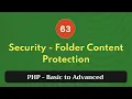 63 Security - Folder Content Protection PHP Tutorial Basic to Advanced PHP 8 2