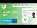 Notebook 10 - Reading CSV Files