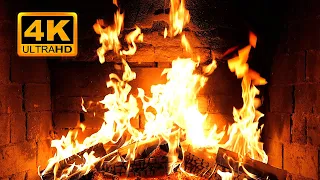 Cozy Fireplace 4K 12 HOURS Fireplace With Crackling Fire Sounds Fireplace Ambience 