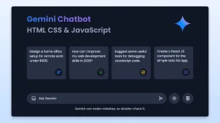 Build Gemini AI Chatbot in HTML CSS JavaScript Chatbot Like ChatGPT and Gemini