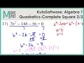 KutaSoftware Algebra 1 - Solving Quadratics By Completing The Square Part 3