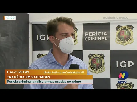 Perícia criminal analisa armas usadas no crime em Saudades