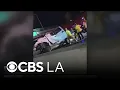 Wild shows truck launching off overpass in Rialto before crashing onto 210 Freeway