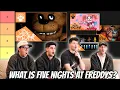 WHAT IS THIS GAME?!..Reacting/Ranking EVERY Five Nights at Freddys Song 1-6 | FIRST TIME REACTION