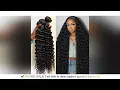 32 36 40 Inch Deep Wave Human Hair Bundles Brazilian Remy Unprocessed Weaving Curly Hair Bun