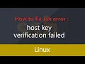 Fix error ssh Host key verification failed
