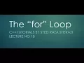 lecture 18 what is for loop with explained with example in c