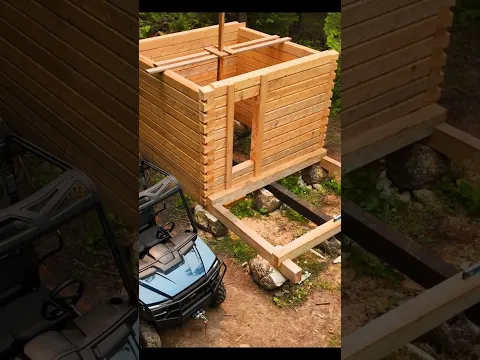 Cutting Cabin Doorway with Chainsaw!