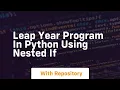 leap year program in python using nested if