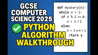 Beginners Tutorial GCSE Computer Science 2025 Python Walkthrough Question WHILE Loops Nested IFs