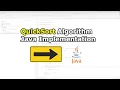 QuickSort Algorithm Java Implementation