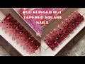 RED Bling Ombre Nails Glam nails tutorial Glitter ombre nails