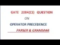 8 - GATE 2004 Question CS OPERATOR PRECEDENCE PARSER OPERATOR GRAMMAR by Gate TaLkS