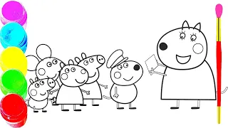 Peppa Pig Coloring Page for Kids Can You Say Hi Song - Nursery Rhymes