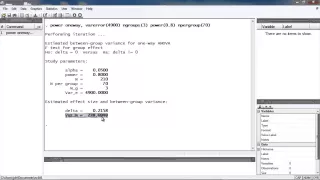 Minimum detectable effect size for one-way analysis of variance using Stata