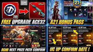 BGMI 4.6 😱 BGMI NEXT PRIZE PATH CONFIRM REWARDS / BGMI NEXT UC UP EVENT RELEASE DATE /A21 BONUS PASS