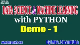 Data Science Machine Learning with Python tutorial Demo - 1 by Mrs Sasmitha on 16-12-2019