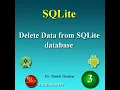 SQLite Part 3 How to delete data from SQLite database with menu and Alert Dialog