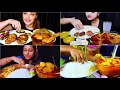 Asmr Eating Spicy 🔥Bengali Style Lal Murgir Jhol N 🌶Mutton er Jhol with Basmati Rice Begun Bhaja 🥗 