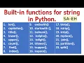 Python built-in functions String built-in functions in Python with examples CBSE Pythontutorial
