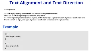css text align CSS Text Align Property css text direction css text direction Property